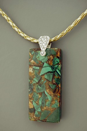 Rectangle de MALACHITE et CUIVRE